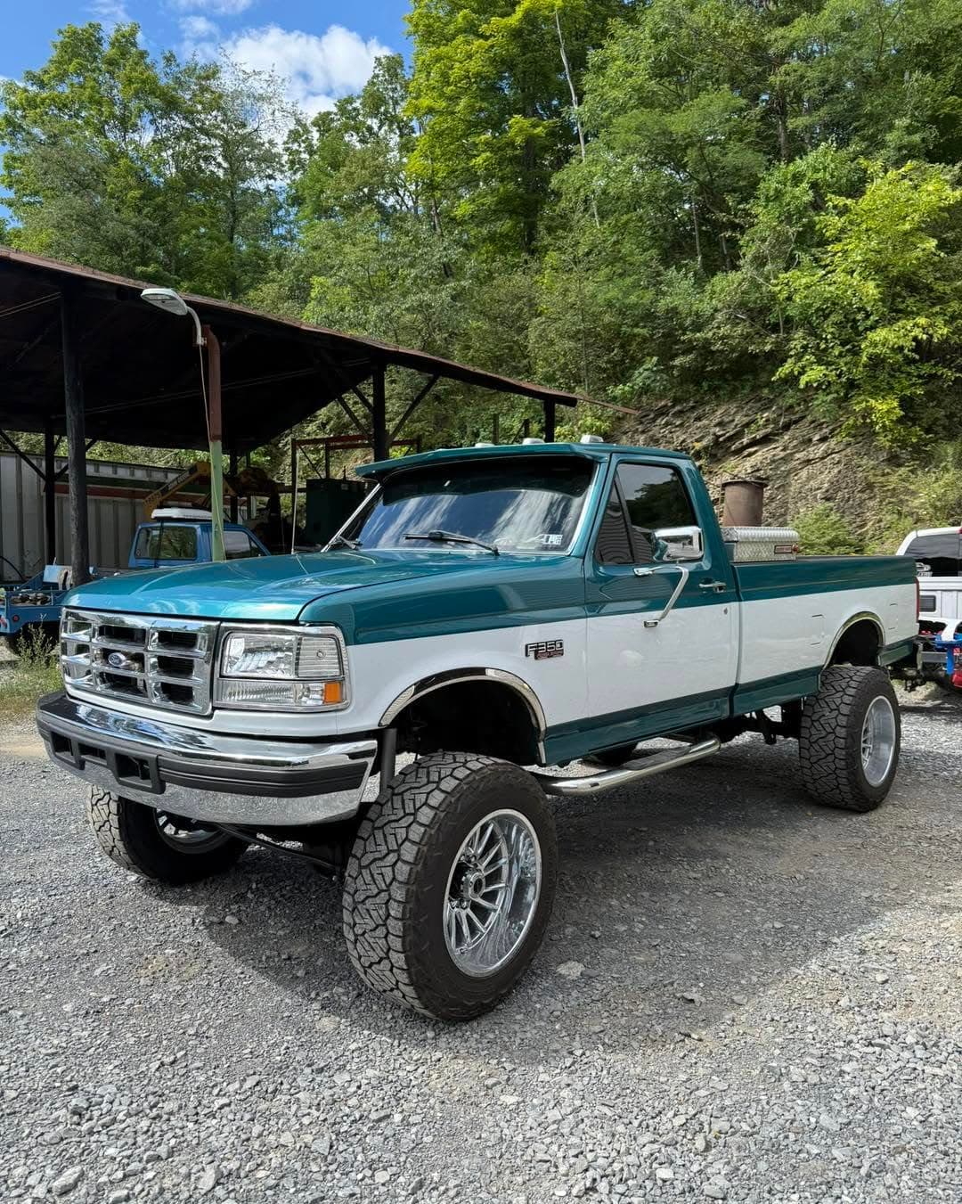 Lifted two-tone truck with dark tint