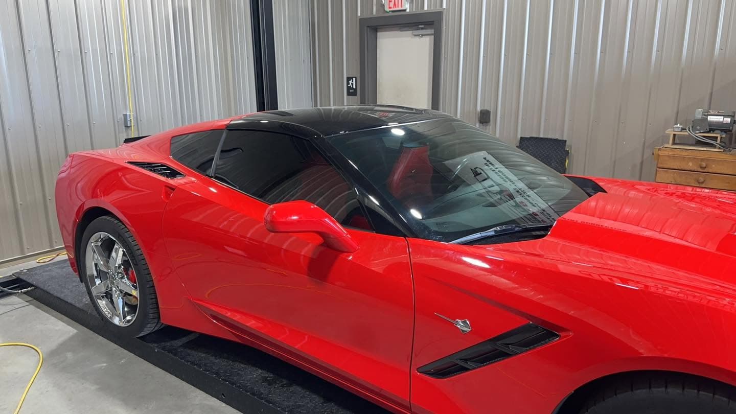 Corvette with tinted glass